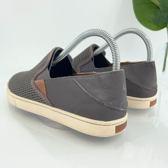 OluKai Women's Pehuea Shoe Size 7.5 Slip On Loafer Flats Gray Mesh Convertible - Picture 5 of 12